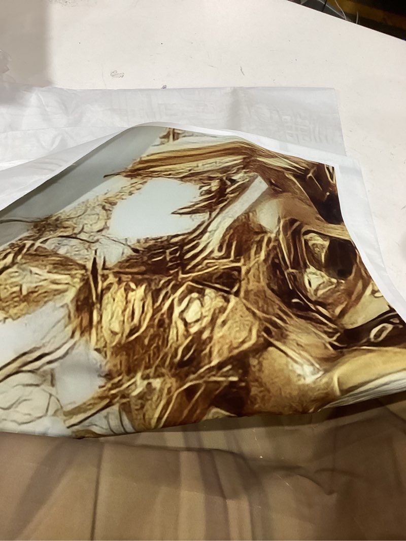 Condition photo showing New/Like New for Baocicco 12x10ft Retro Palace Backdrop for Photography Gold Hall Staircase Luxury Chandelier Ceiling Mural Photography Background Wedding Photoshoot Bride to Be Party Photographer Studio Props 12x10ft golden