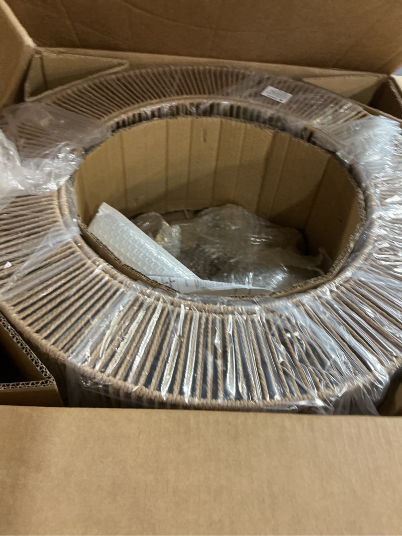 Condition photo showing New/Like New for large rattan chandelier 23.62" boho chandelier for dining room 3-tier hand woven boho light fixture 6 light modern farmhouse chandelier kitchen island lighting 23.62inch,6-l