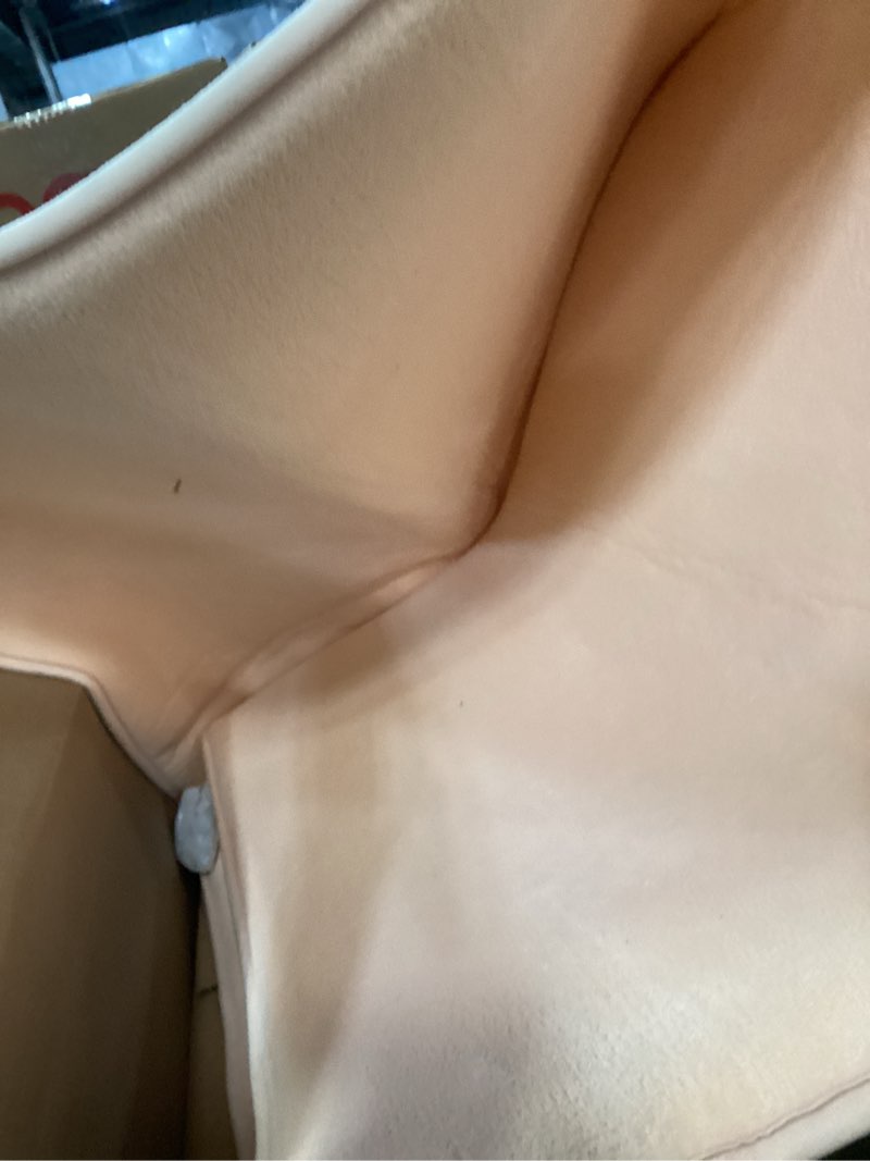 Condition photo showing As Is for ACOMOPACK 1.3" Thick Baby Play Mat for Floor 59x71"-Large Water-Repellent&Non-Slip Memory Foam Mat for Kids,Toddlers,Soft Velvet Nursery Rug for Tummy Time&Crawling,Yoga,Tatami Style(Blush) Blush 59"×71"