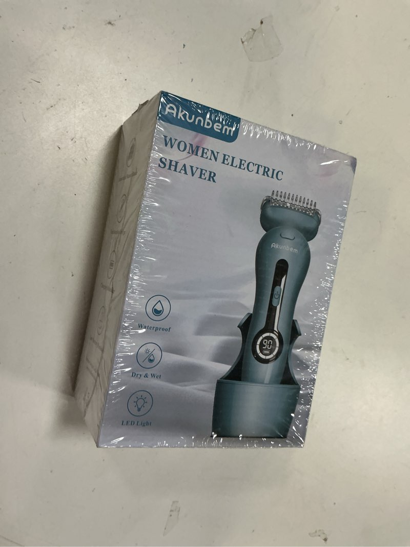 Condition photo showing New/Like New for Electric Razors for Women for Legs Bikini Trimmer Electric Shaver for Women Underarm Public Hairs Rechargeable Womens Shaver Wet Dry Use Painless Cordless with Detachable Head (Blue) Bule