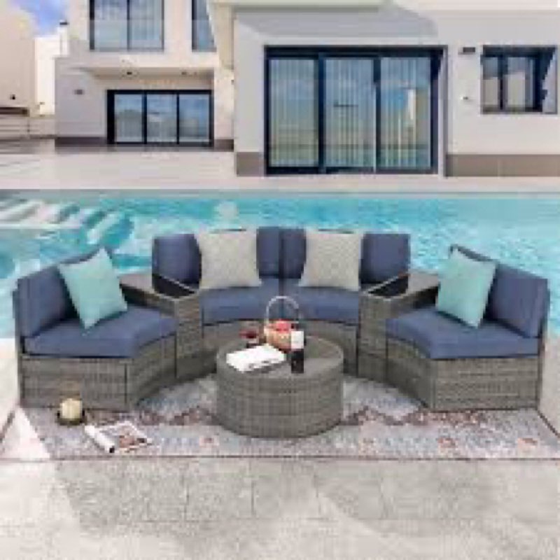 incomplete  *missing boxes * Curved Outdoor Sectional 