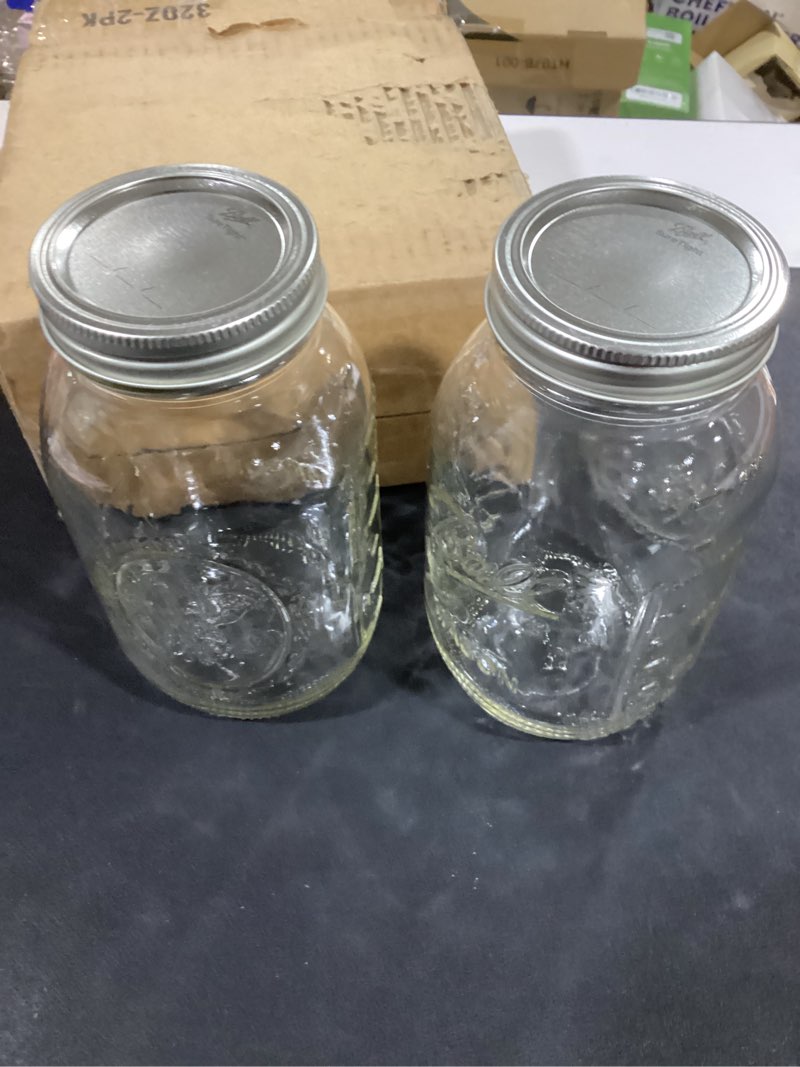 Condition photo showing As Is for Ball Regular Mouth 32-Ounces Mason Jar with Lids and Bands, Clear,(Pack Of 2)