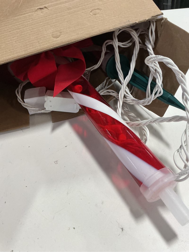 Condition photo showing As Is for GE Random Sparkle 3-Marker White Lollipop Christmas Pathway Markers Item #5280892 Model #72227LO