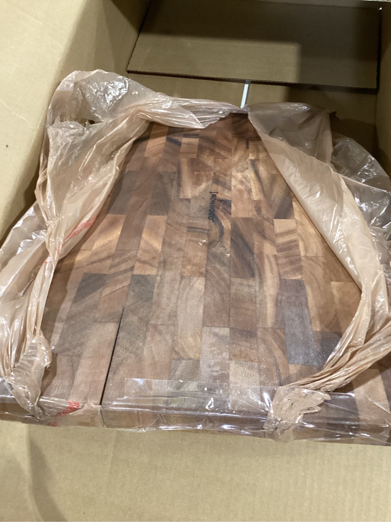 Ironwood Gourmet Large End Grain Prep Station Acacia Wood Cutting Board, 14 x 20-Inch, Brown