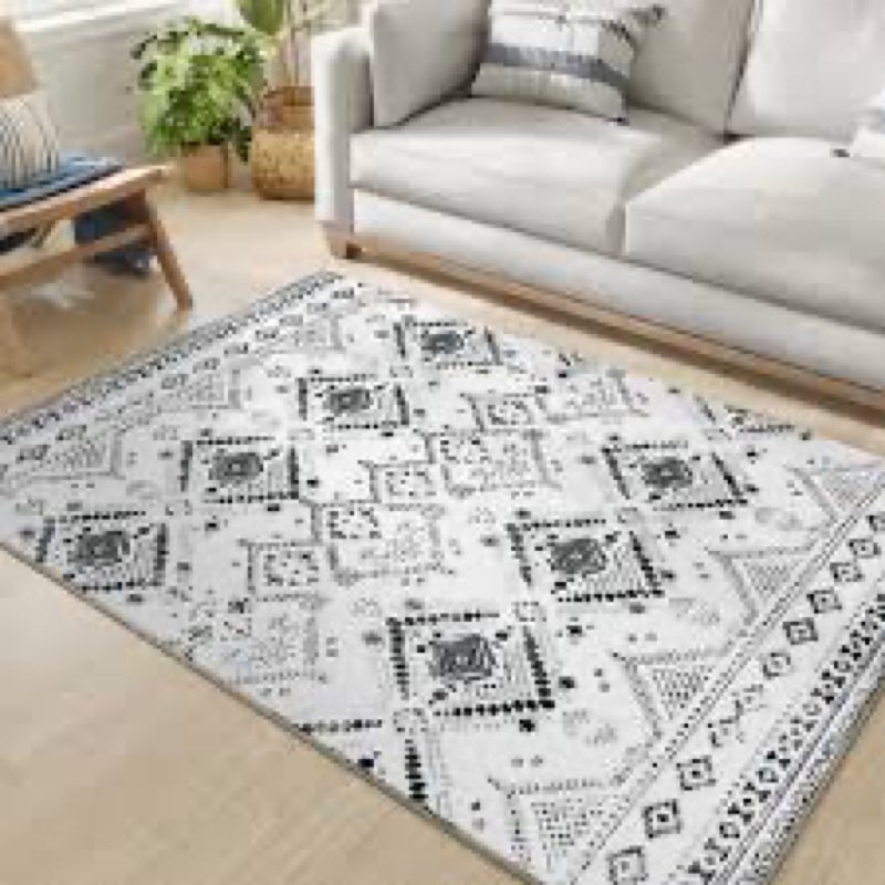 SONGMICS HOME Area Rug, 5x7 ft Rug for Bedroom, Non-Slip Carpet, Home Decor, for Living Room, Machin