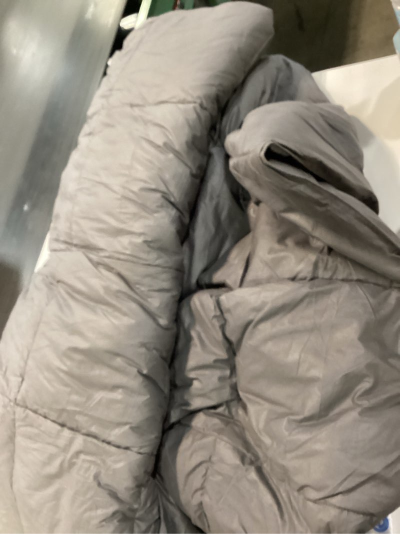 Condition photo showing Good Condition for (Similar )Teler Goose Feather Down Comforter King Size, Soft Feather Down Duvet Insert with Corner Tabs All Season Bed Comforter(106\"x90\",Dark Gray)