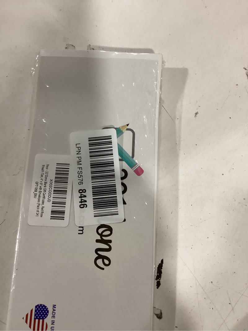 Condition photo showing Good Condition for blank gift certificate