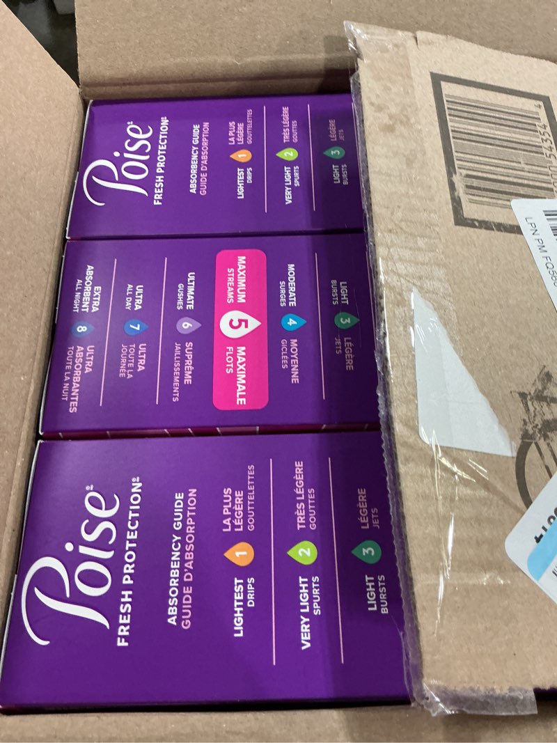 Condition photo showing New/Like New for (Pack of 3) Poise Ultra Thin Incontinence Pads & Postpartum Incontinence Pads, 5 Drop Maximum Absorbency, Long Length, 36 Count, Packaging May Vary Long 36