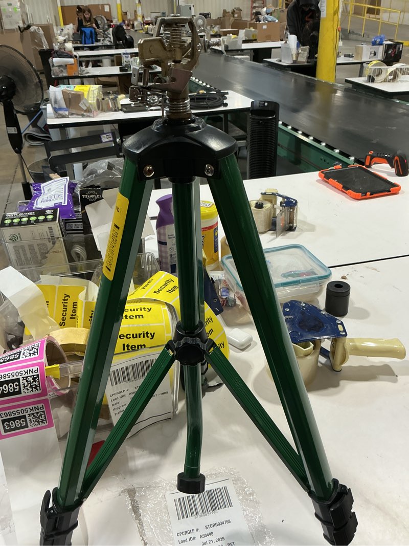 Condition photo showing Good Condition for orbit tripod lawn zinc impact sprinkler - 360 degree rotating yard sprinkler with adjustable height - heavy-duty zinc - high-pressure nozzle - for large lawn coverage - 56667