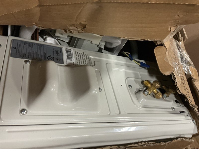 Condition photo showing Good Condition for 19 seer2 9000 btu split air conditioner, ductless mini-split inverter a/c heat pump system 115v, cools 450 sq. ft, 3-in-1 cooling/heating/dehumidifying, 10ft pre-line set, white
