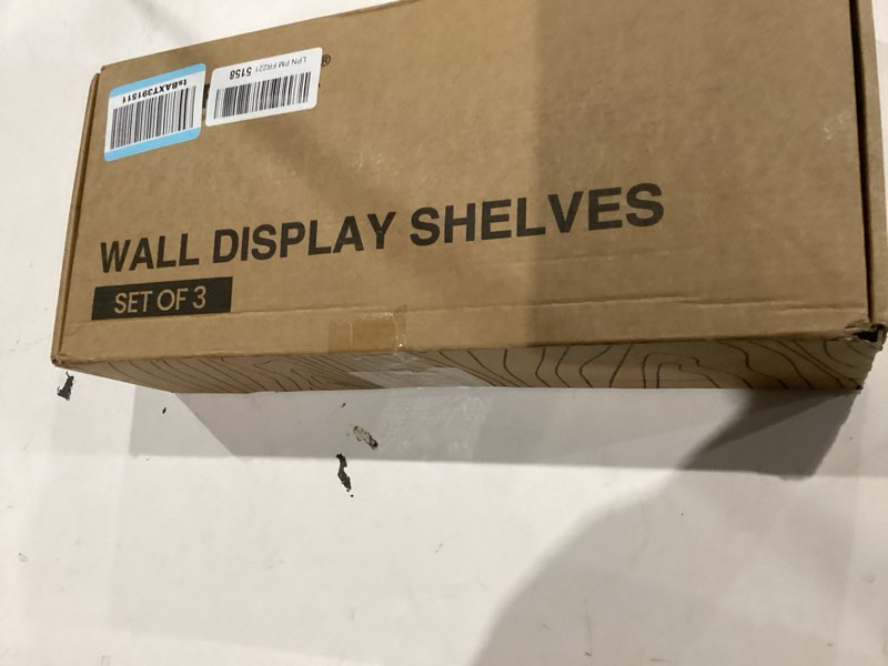 Condition photo showing New/Like New for forbena white floating shelves bathroom shelves over toilet set of 3, bathroom organizers and storage shelves wall mounted, modern wood corner wall shelf for bedroom closet -white and dark grey 17 inch white and grey