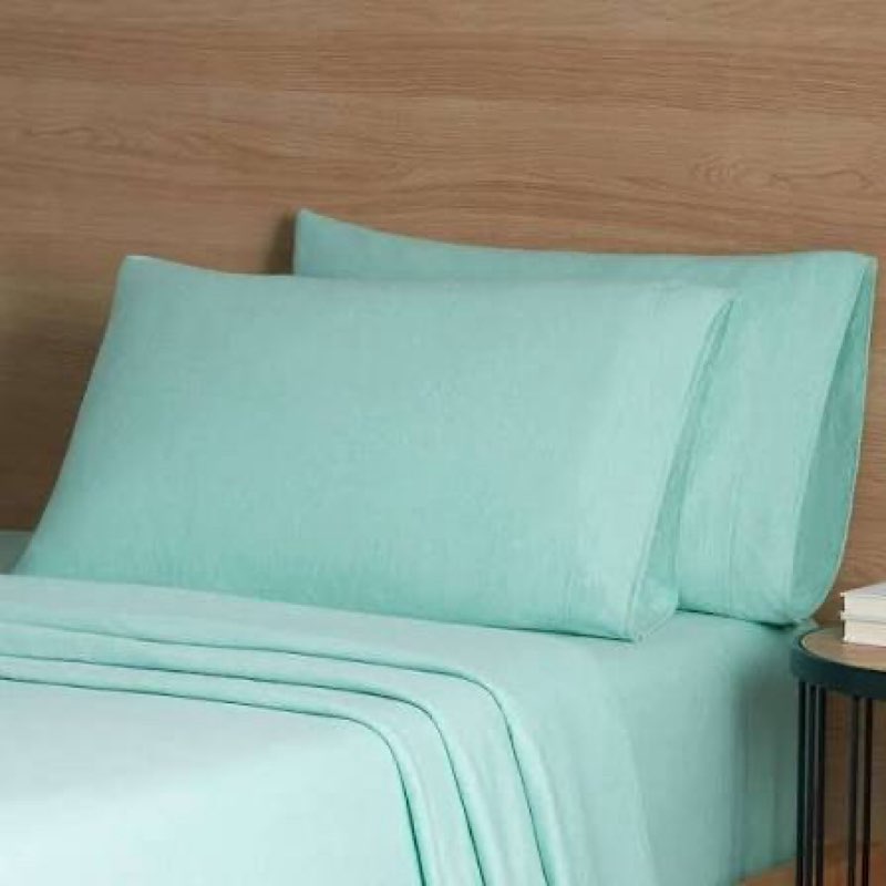 mainstays 100% cotton extra soft jersey bed sheet set aqua