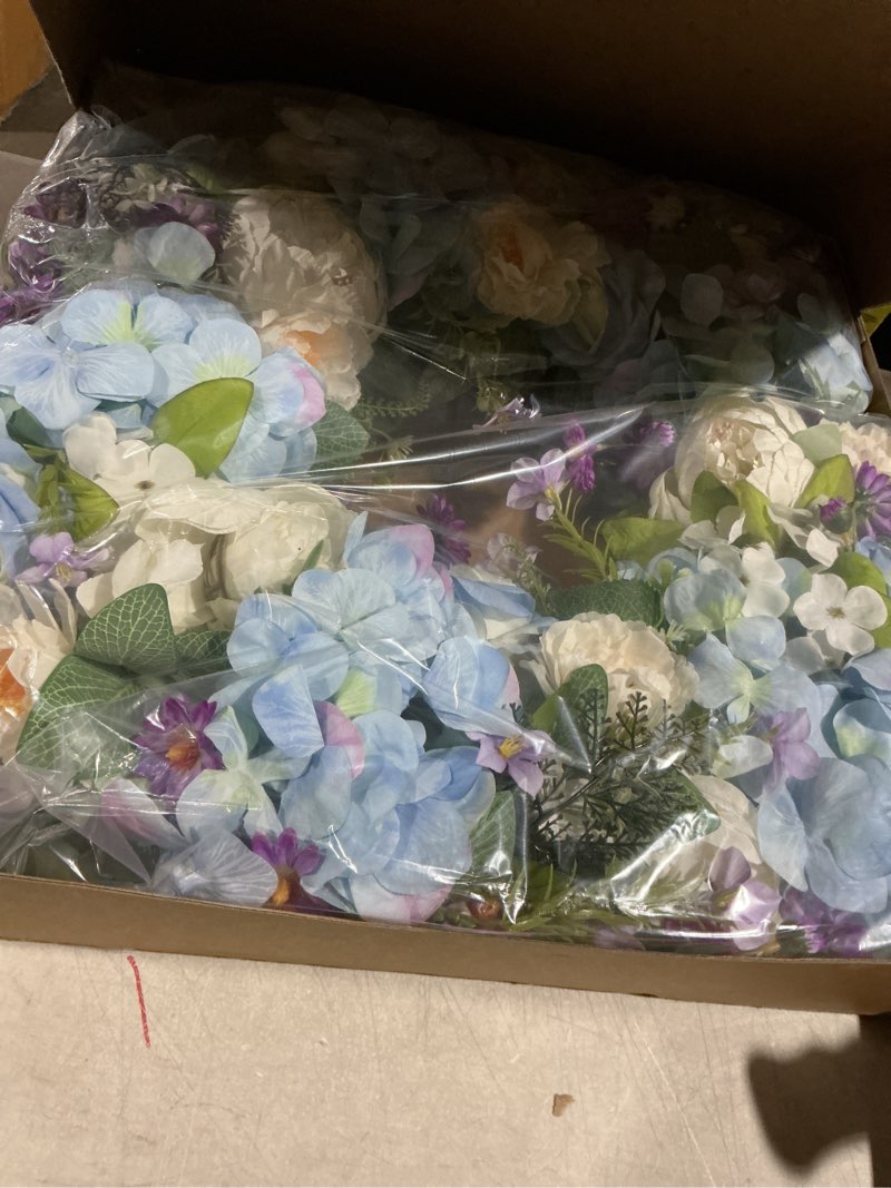 Condition photo showing Good Condition for 24 Inch Spring Wreaths for Front Door, Spring Wreath,Blue Hydrangea Wreath,Large Spring Summer Door Wreaths for Front Door Outside All Season Home Decor (Blue)