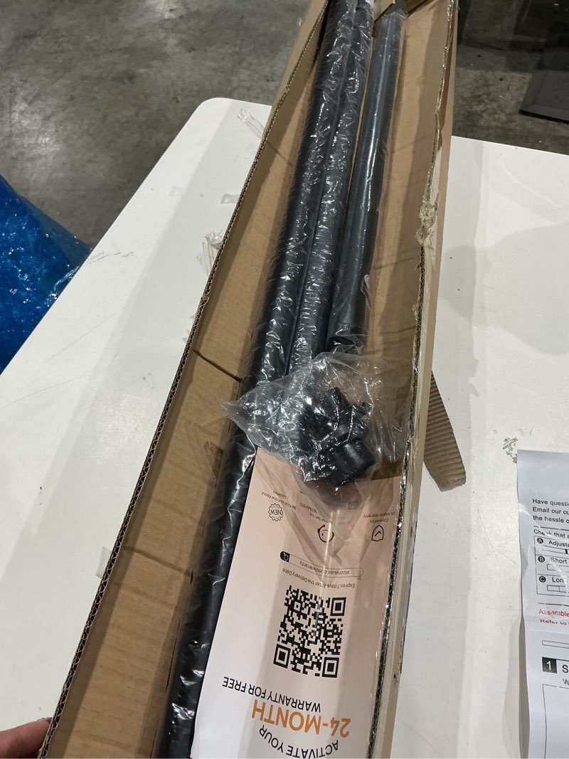 Condition photo showing Good Condition for allzone adjustable tension curtain rod, 2 pack 42 to 78 inches, spring loaded curtain rods no drilling, renter friendly tension rod for windows, shower, closet, no drill, non-slip, black