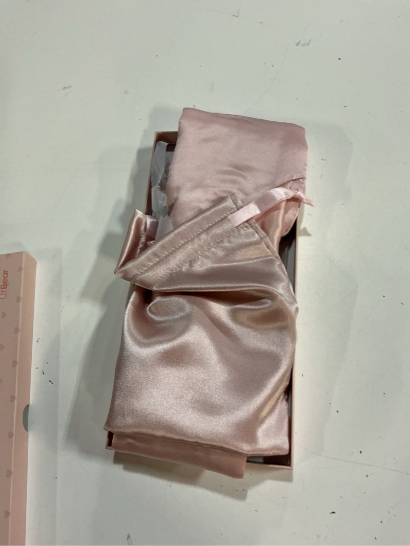 Condition photo showing Good Condition for litbear silk sleep mask for side sleeper, eye mask sleeping for women men 100% 22 momme pure mulberry silk, face-hugging padded eye cover for sleeping with adjustable band (pink)