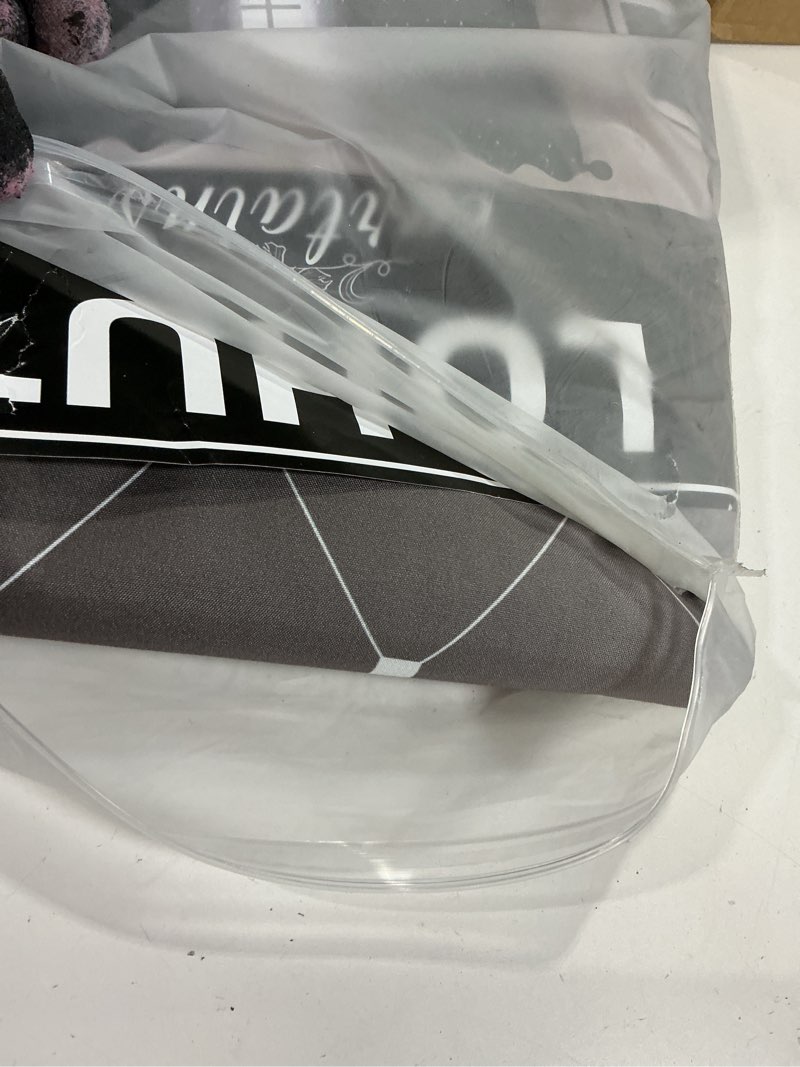 Condition photo showing New/Like New for ombre greyishish white black blackout curtains & drapes 63 inch length 2 panels for bedroom, thermal insulated full light blocking grommet blackout drapes for kids room, 52wx63l black 52"w x 63"l (pack of 2)