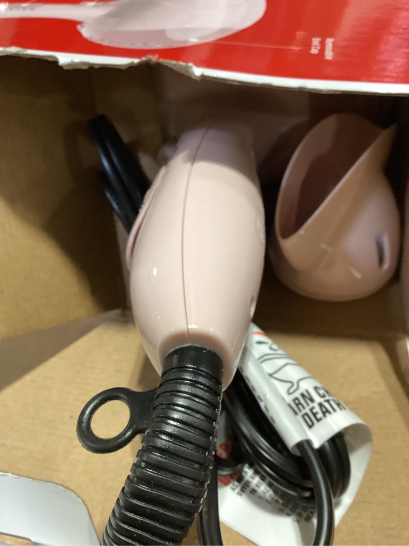 Condition photo showing As Is for revlon essentials frizz control ionic hair dryer, 1875 watts, light pink