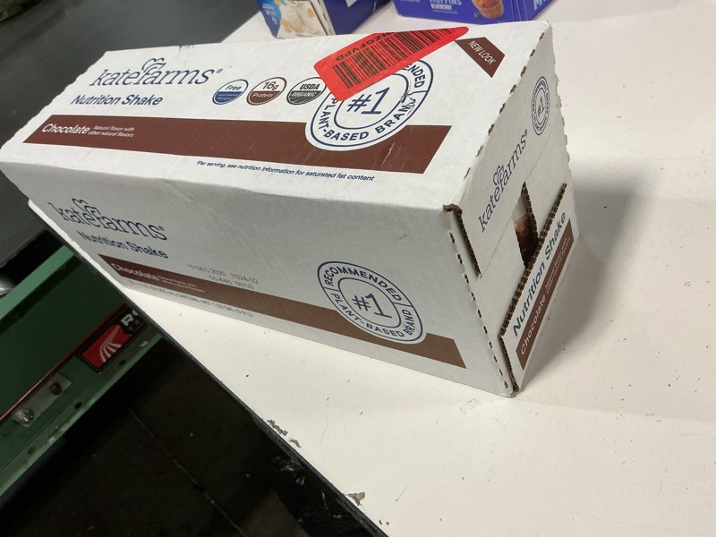 Condition photo showing New/Like New for (12 DEC 2025)KATE FARMS Organic Nutrition Shake, Chocolate, 16g Protein, 27 Vitamins and Minerals, Protein Meal Replacement Drink, Protein Shake, 11 oz (12 Pack) Chocolate 11 Fl Oz (Pack of 12)