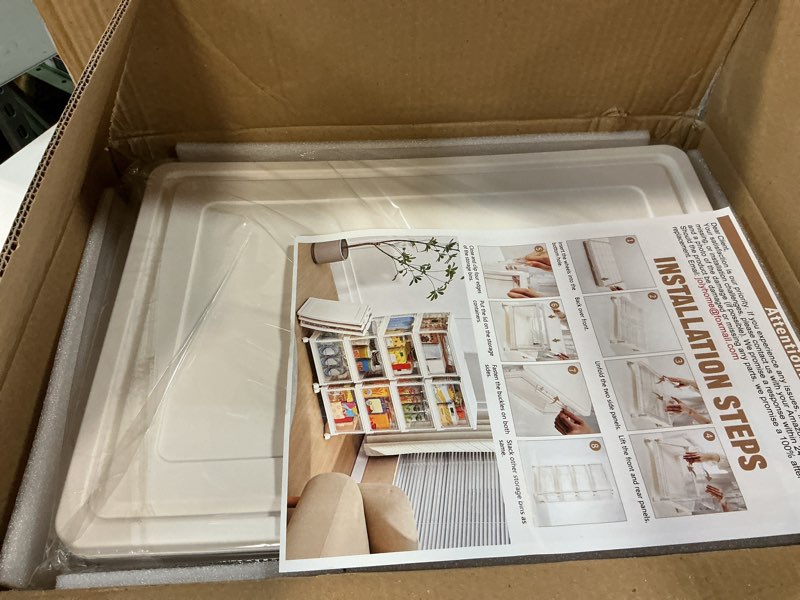 Condition photo showing Good Condition for Kmiectse Clear Storage Bins with Lids - 4 Tier Plastic Bins with Wheels, Stackable Storage Bin, Closet Organizers Box for Bedroom, Living Room, 23 QT Folding Box with Magnetic door White 23QT-4Pack&1Lid