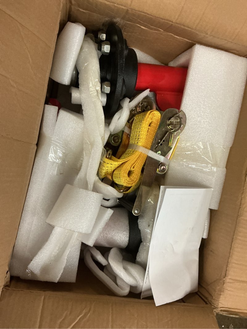 Condition photo showing item condition for 2Pack Shipping Container Wheels 6-Lug Wheels kit|Shipping Container Axles with Ratchet Tie Down-Moves 20ft.-40ft. Shipping Container |Shipping Container Accessories 6-lug on 5.5?Red?