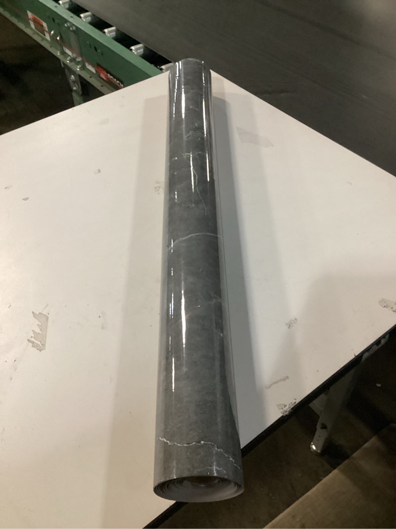 Condition photo showing As Is for Gray Marble Contact Paper 31.5"x354" Grey Glossy Marble Peel and Stick Wallpaper Removable Waterproof Self Adhesive Paper Renter Friendly Marble Vinyl Wrap for Bedroom Desk Kitchen Countertop