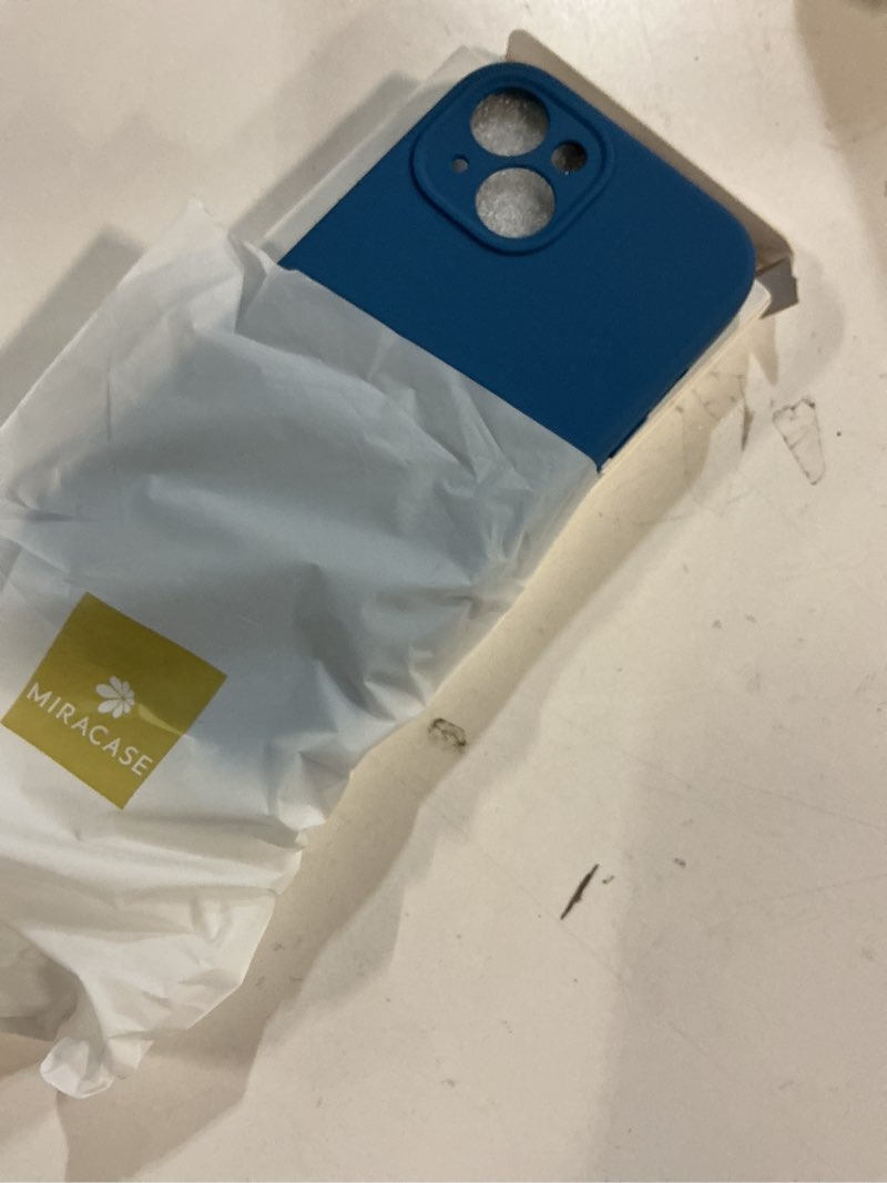 Condition photo showing Good Condition for Miracase Compatible with iPhone 15 Case, [Soft Anti-Scratch Microfiber Lining], Liquid Silicone Case Gel Rubber Shockproof Drop Protection Phone Case for iPhone 15, Capri Blue Capri Blue iPhone 15