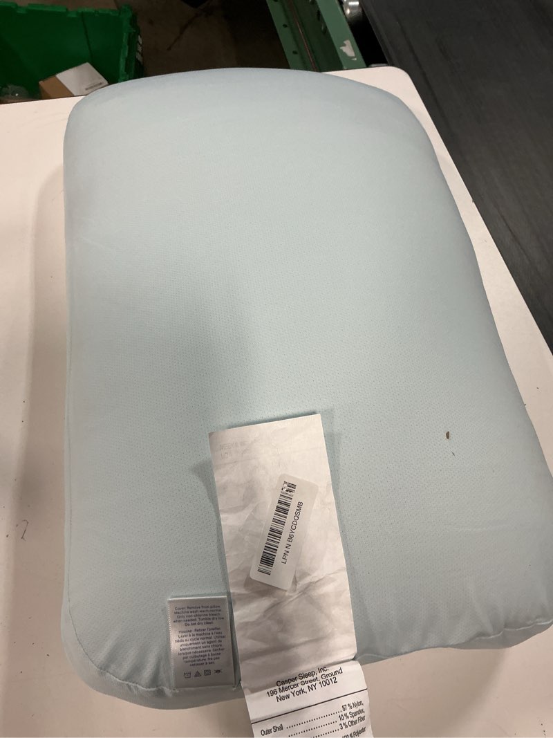Condition photo showing As Is for casper sleep hybrid snow pillow, standard, white white standard