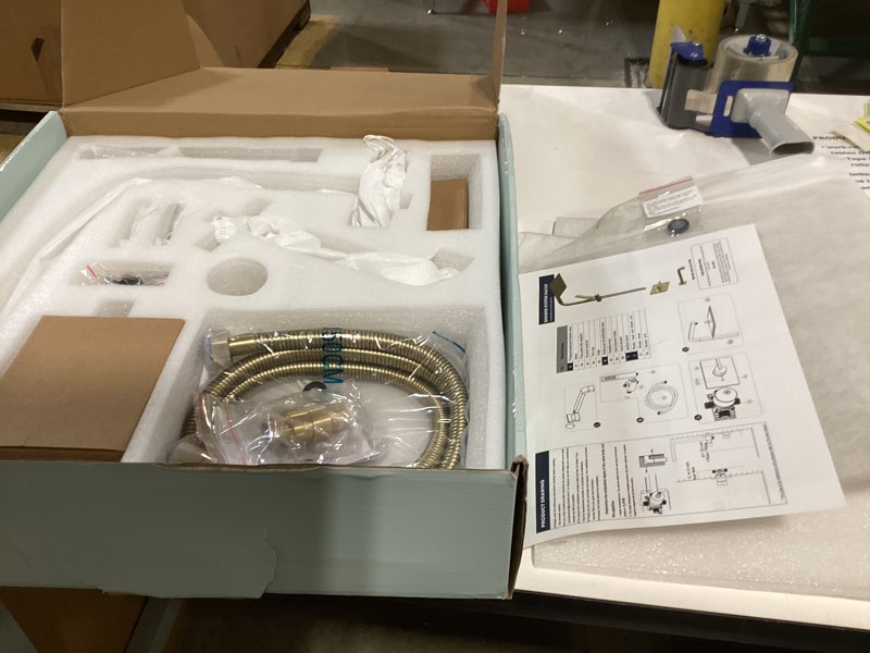 sooohot brushed gold shower fixtures, gold shower faucet set with 12 inch gold shower heads with handheld spray combo and tub spout, shower systems with rain shower and handheld (valve included)