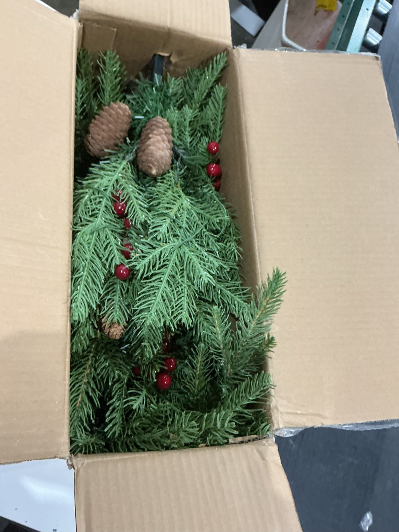 Condition photo showing Good Condition for somikis 3ft pre-lit artificial mini christmas tree with 70led lights and realistic nordic spruce, solid cement burlap base basin