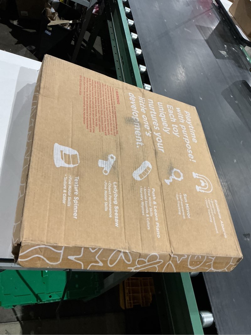 Condition photo showing Good Condition for move2play 4-in-1 baby activity center | montessori-inspired design | 8 interactive toys | tummy time, exersaucer & toddler table | shower gift | essential | must have for 3, 6, 12 month old (sun)