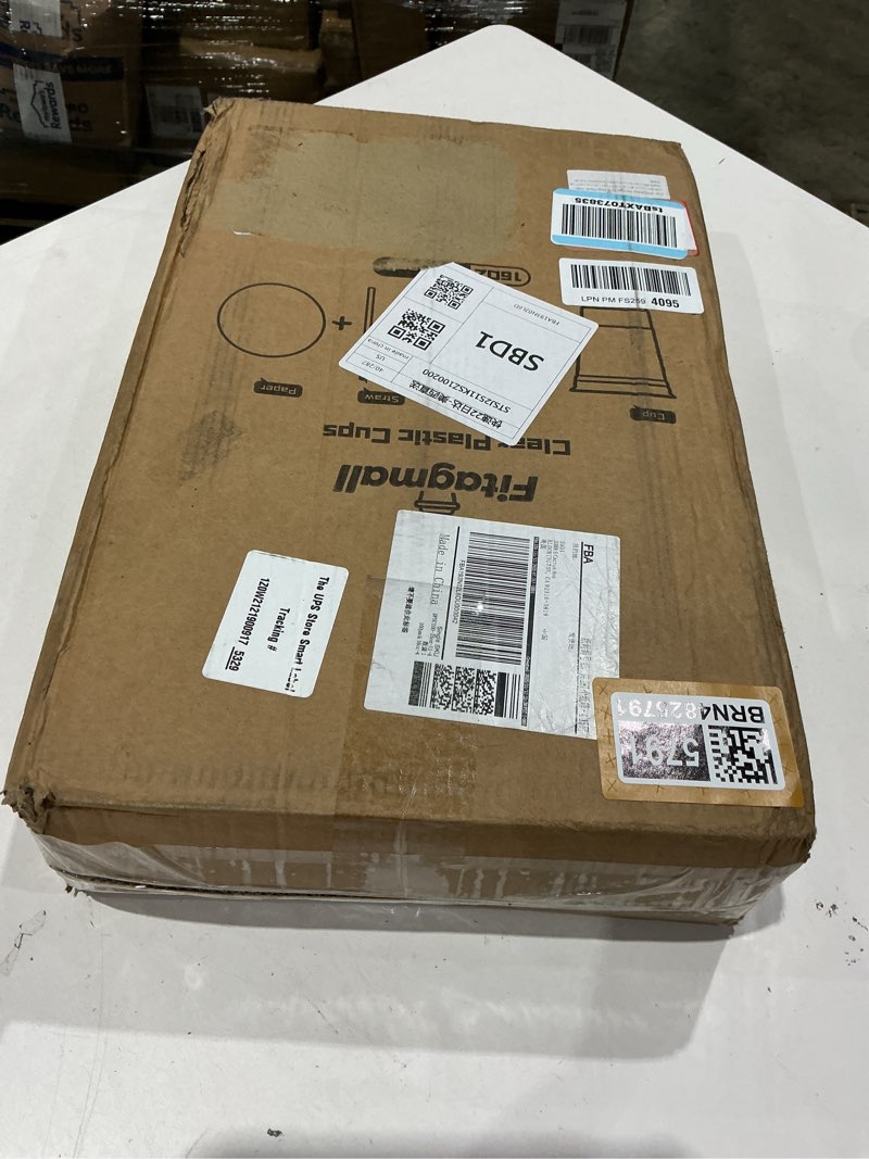 Condition photo showing New/Like New for 100 packs 16oz clear plastic cups with lids, straws, and leak-proof paper - complete to-go disposable cup kit for iced coffee, smoothies,cold drinks & boba tea 16 oz 100