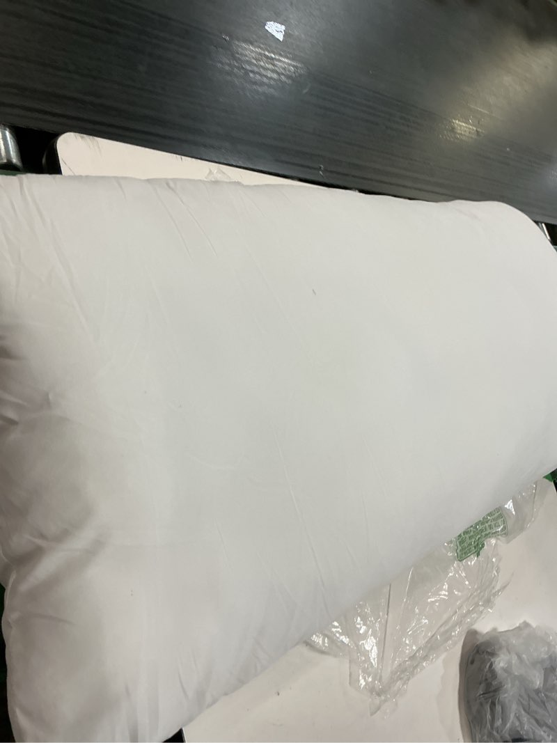 Condition photo showing As Is for feather proof pillow covers,wincur waterproof pillow protectors with zipper,white soft pillowcases for sofa couch and bed, machine washable(35*55cm/14*22" 2 pack)