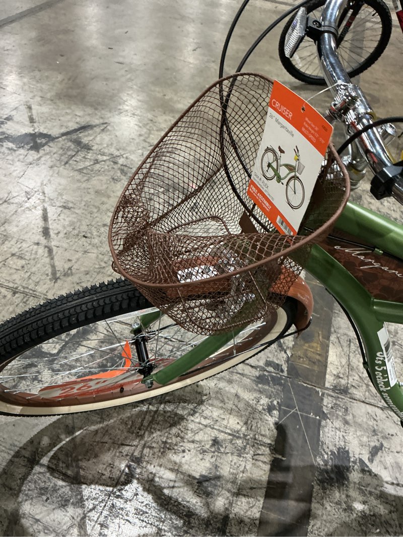 Condition photo showing As Is for 26" margaritaville 7 speed adult cruiser bicycle, green