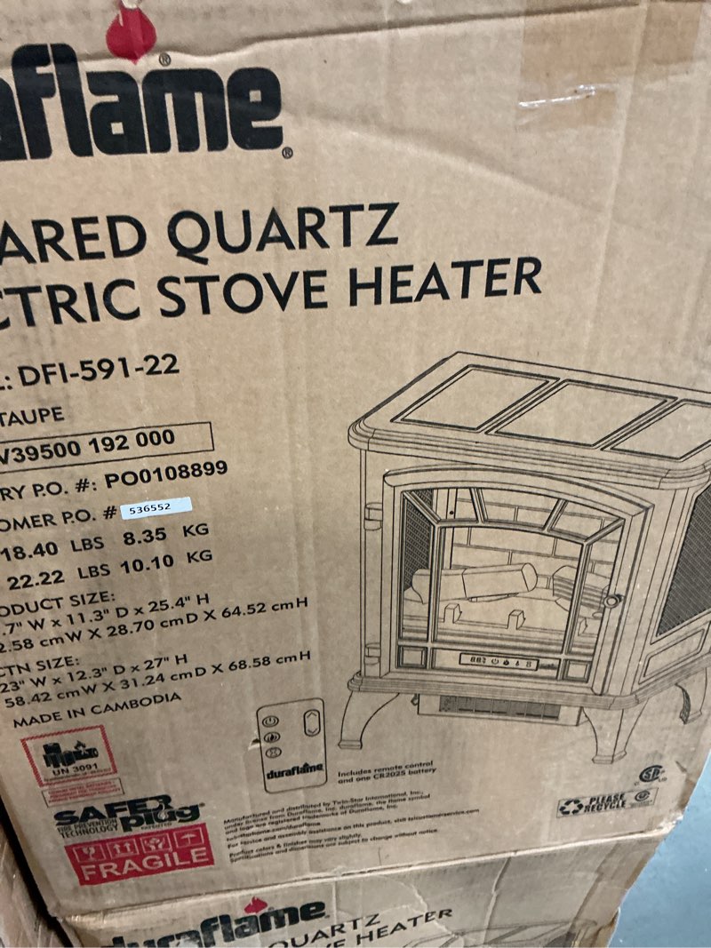 Condition photo showing New/Like New for duraflame Infrared Quartz Electric Stove Heater - DFI-591-22 - Taupe