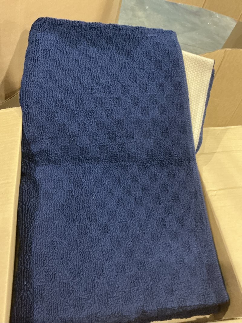 Condition photo showing Good Condition for garland rug town square navy blue 2' x 12' non slip area rug for living rooms & hallways, stylish & durable for high-traffic areas navy 2' x 12' (rectangular)