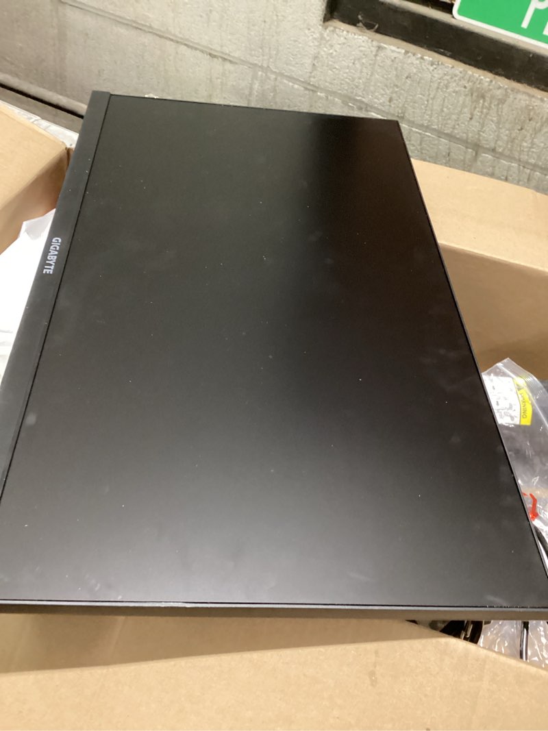 Condition photo showing As Is for (not tested)gigabyte m27q x 27\" 240hz 1440p kvm gaming monitor, 2560x1440 ss ips display, 1ms ( mprt ) response time, 92% dci-p3, 1x display port 1.4, 2x hdmi 2.0, 2x usb 3.0, 1x usb type-c (m27q x-sa)