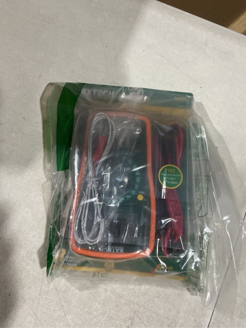 Condition photo showing Good Condition for Extech MN35 Digital Mini Multimeter - Autoranging, 8 Functions, AC/DC Voltage & Current, Resistance, Diode, Continuity, Large LCD Display, Compact Handheld Design with Protective Holster Manual Ranging