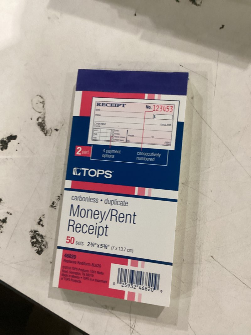 Condition photo showing Good Condition for tops® money and rent receipt book