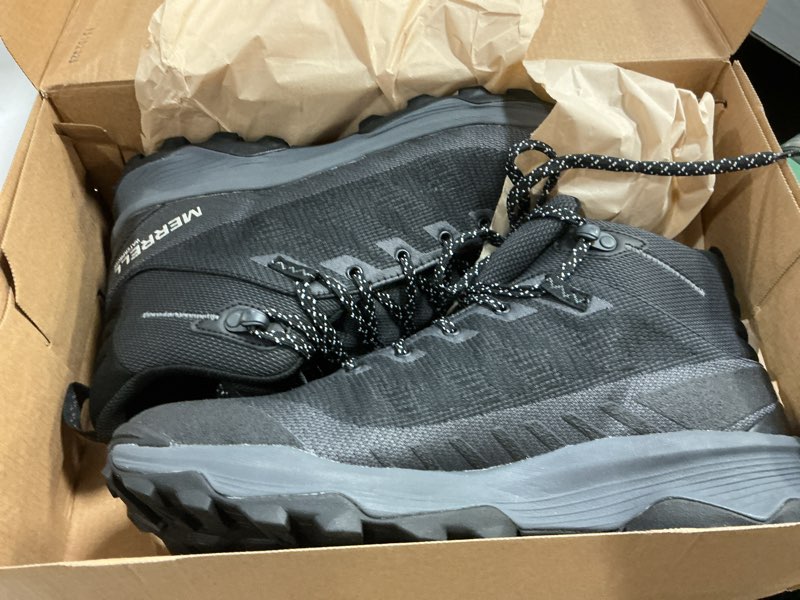 Condition photo showing Good Condition for Merrell Men's SPEED ECO MID WATERPROOF Hiking Boot, Black, 10