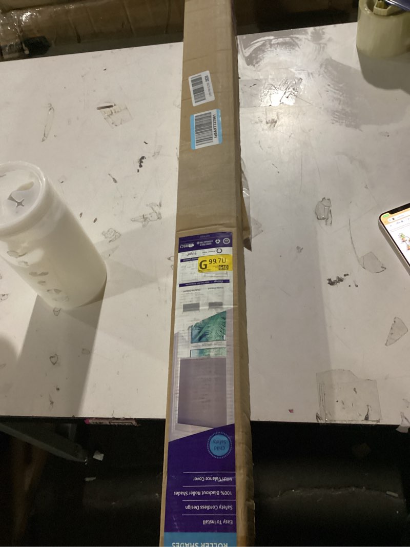 Condition photo showing As Is for motorized roller shades, smart blinds for windows, remote automatic window shades, electric shades, light filtering, compatible with alexa google apple home (nature-oatmeal lf) nature-oatmeal lf custom size