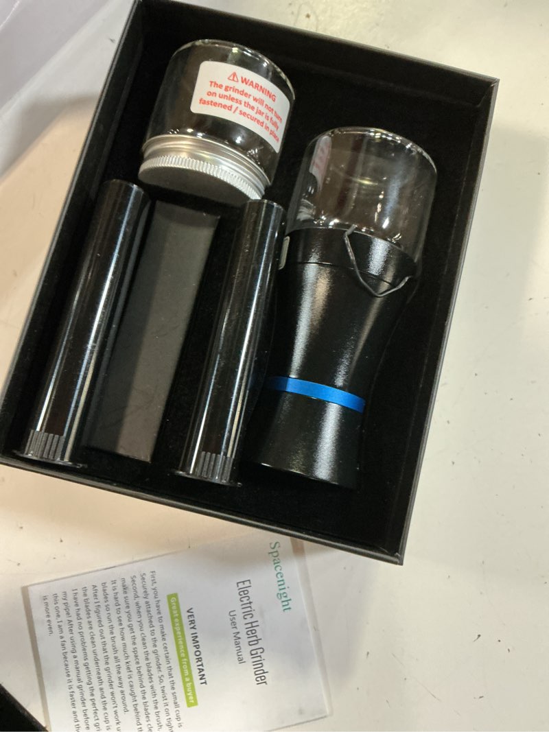 Condition photo showing Good Condition for spacenight electric herb grinder compact for flower buds, usb-rechargeable, 2pcs 1.7oz glass herb chamber - ideal for everyday carry electric grinder set