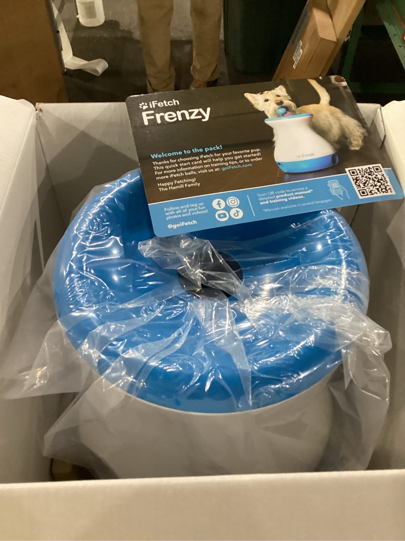 Condition photo showing New/Like New for iFetch Frenzy Interactive Dog Toy, Self Fetch Mini Tennis Ball Machine for Small and Medium Dogs, Includes 3 Tennis Balls, Mental Stimulation Brain Game