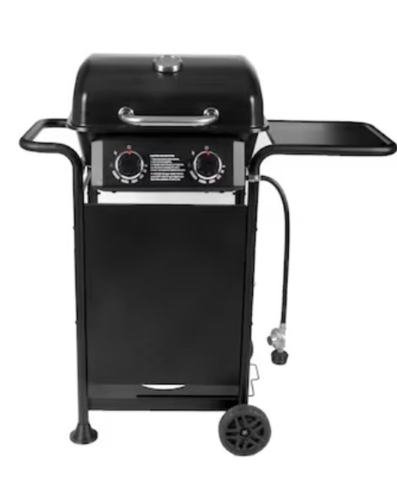 master forge small 425-sq.in black 2 -burner liquid propane gas grill
