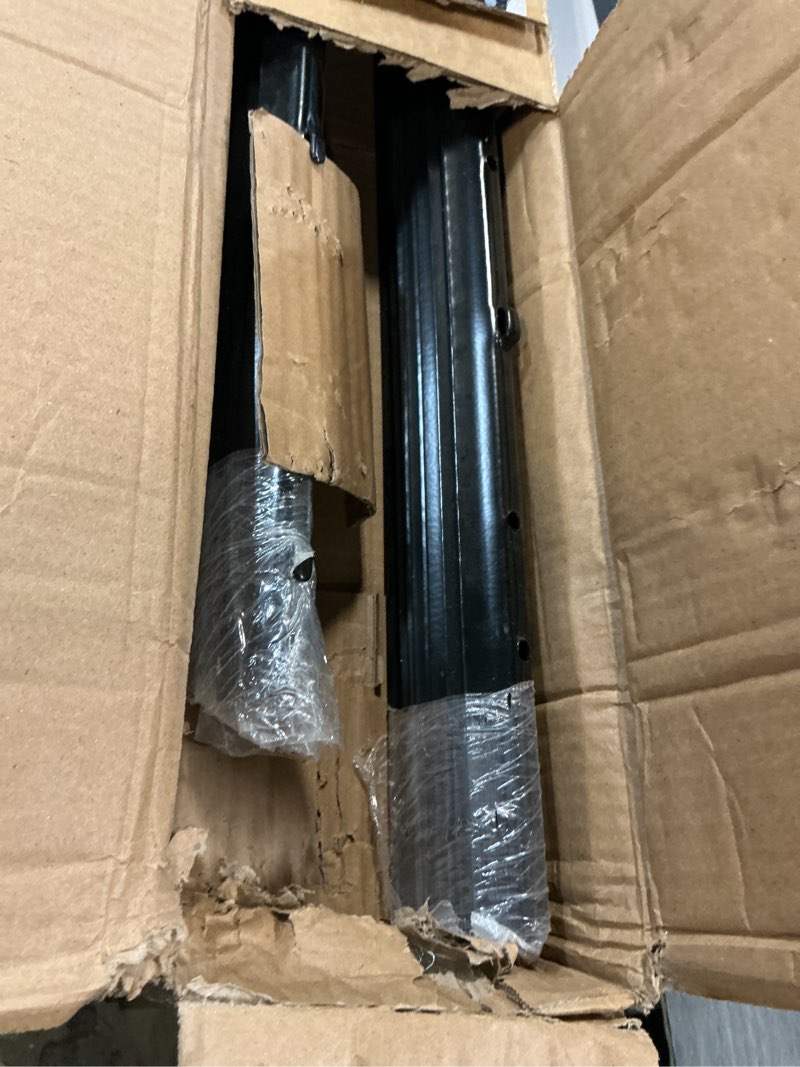 Condition photo showing As Is for fence posts 6 ft - 8 pack, requires manual assembly, heavy duty metal fence post, no dig u post for farm, garden, orchard and outdoor wire fencing (black) 8 6ft