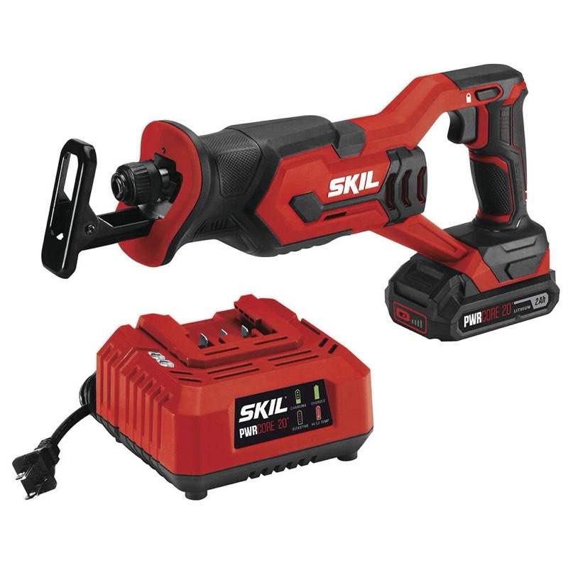 Condition photo showing As Is for skil® 20-volt cordless reciprocating saw kit