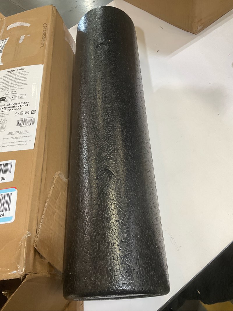 Condition photo showing As Is for amazon basics high density foam roller for exercise and recovery