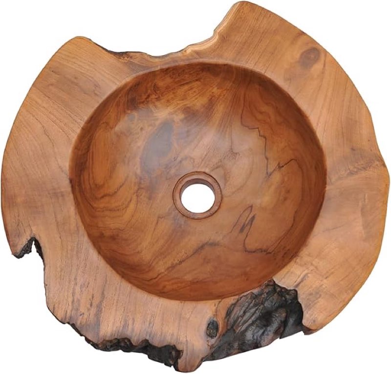 vidaXL Basin Solid Teak 17.7undefined (B071466PD1)