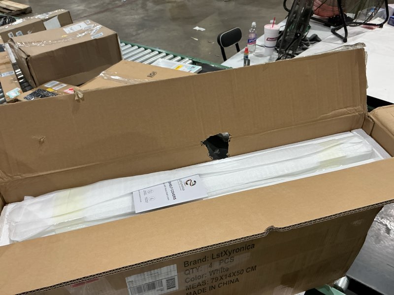 Condition photo showing As Is for wire shelf covers, heavy duty mdf shelf liners for pantry & closet shelves, retail store display, odor-free solid wood support, no sagging, tool-free install, 4pcs 28" w x 16" d white white 28"w x 16"d