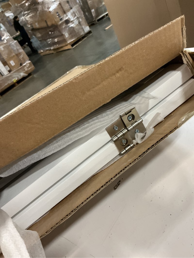 Condition photo showing Good Condition for lzrs 2-panel wooden free standing foldable dog gate indoor – solid hardwood 24" high, step-over safety pet gate for doorways, stairs & small spaces - indoor use, white white 24"height-2 panel