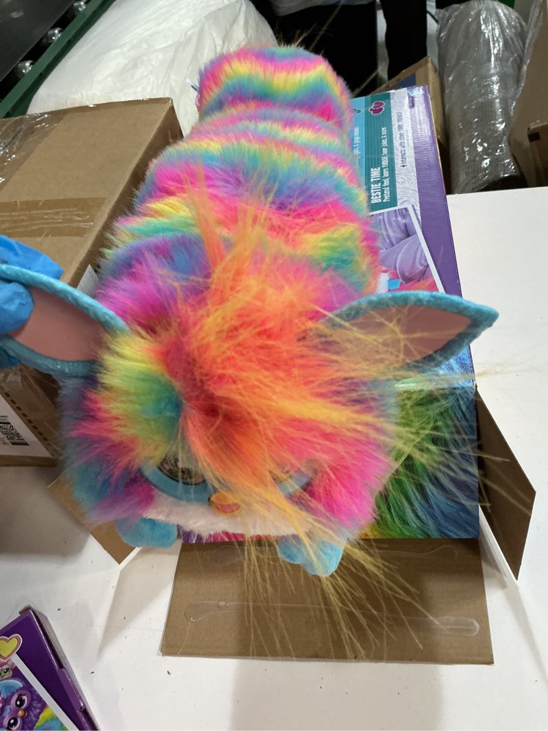 Condition photo showing Good Condition for FURBY DJ Interactive Toy, Super Snuggly Rainbow Electronic Plush with Music, Lights, Motion, & Games, Speaks English & Furbish, 32in Long, Ages 6+ DJ Furby